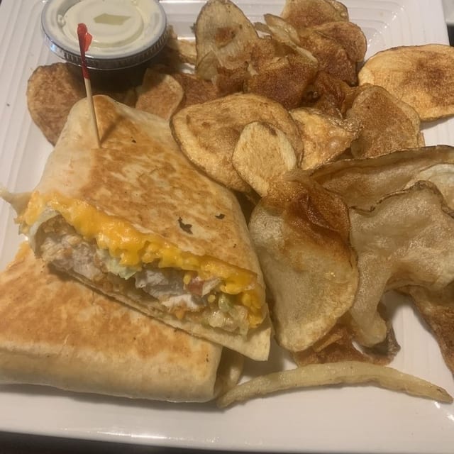 Monday Lunch Feature-Buffalo Chicken Wrap.