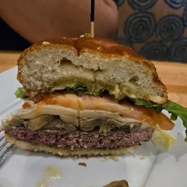 Mushroom Swiss Burger.